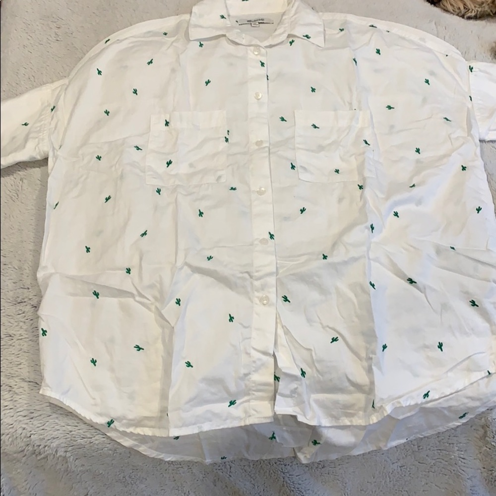 Madewell Cactus Embroidered Button Down